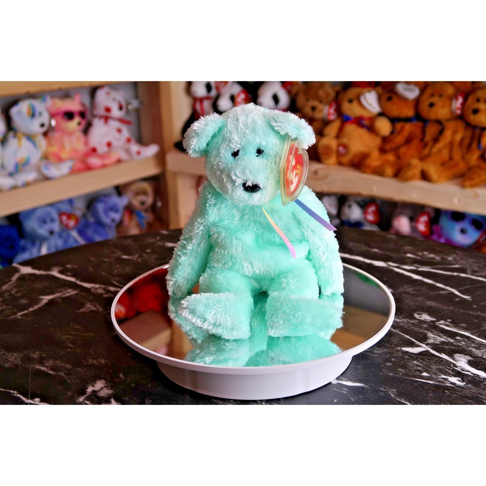 TY Beanie Baby - Sherbet the Bear (Aqua Version) | MWMT | Vintage | Rare